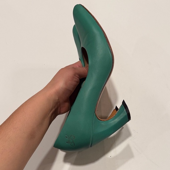 John Fluevog Teal Women's Heels - Picture 6 of 7